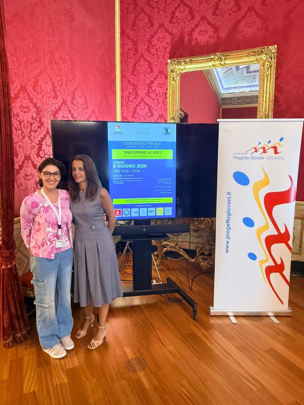 L'allestimento del convegno nella Sala Pio La Torre